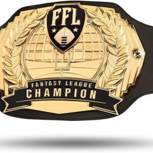 WingsFit Elite Fantasy Football Title Belt | Handcrafted Personalized Championship Trophy | High-Weight Custom Metal Plates